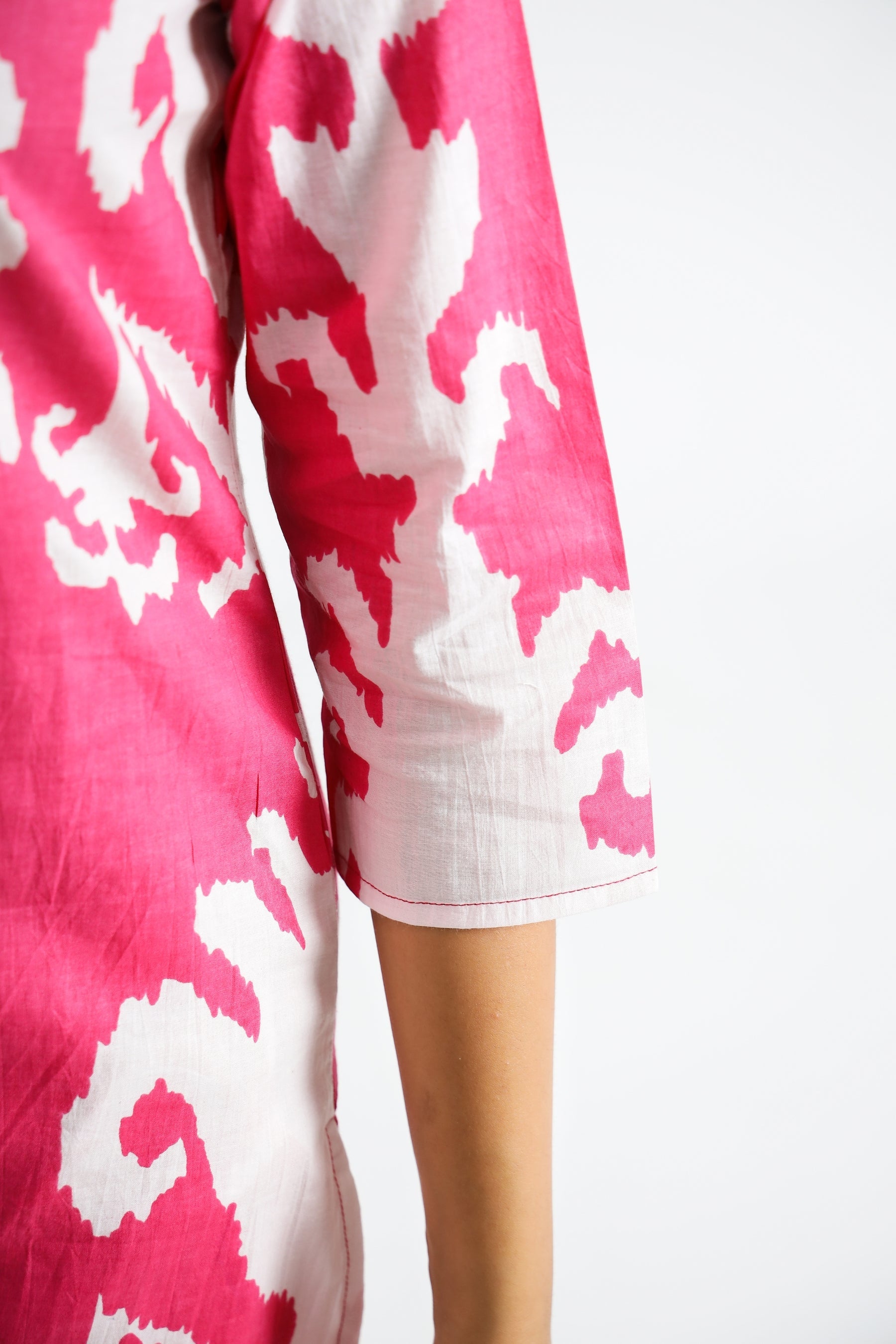 PINK MOTIF ORGANIC PRINTED PURE COTTON LOUNGEWEAR SET