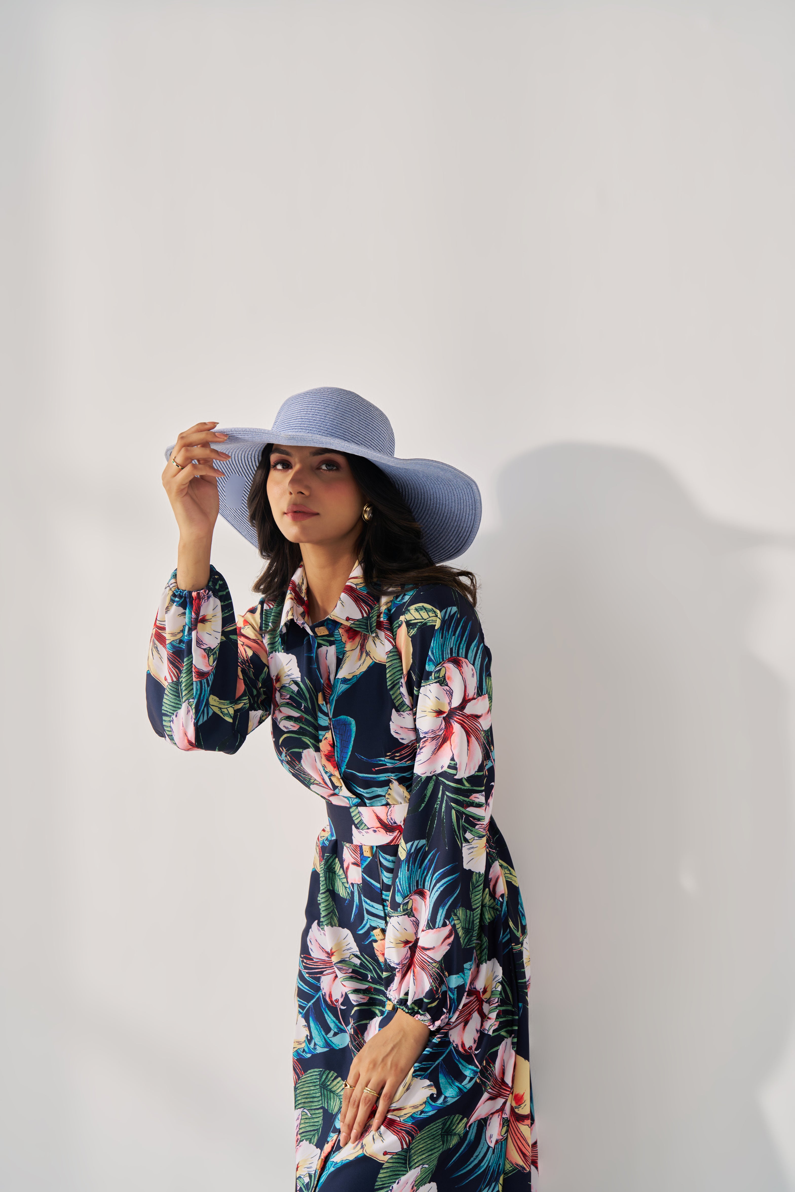 BLUE LILY-TROPICAL PRINT BLUE MAXI DRESS