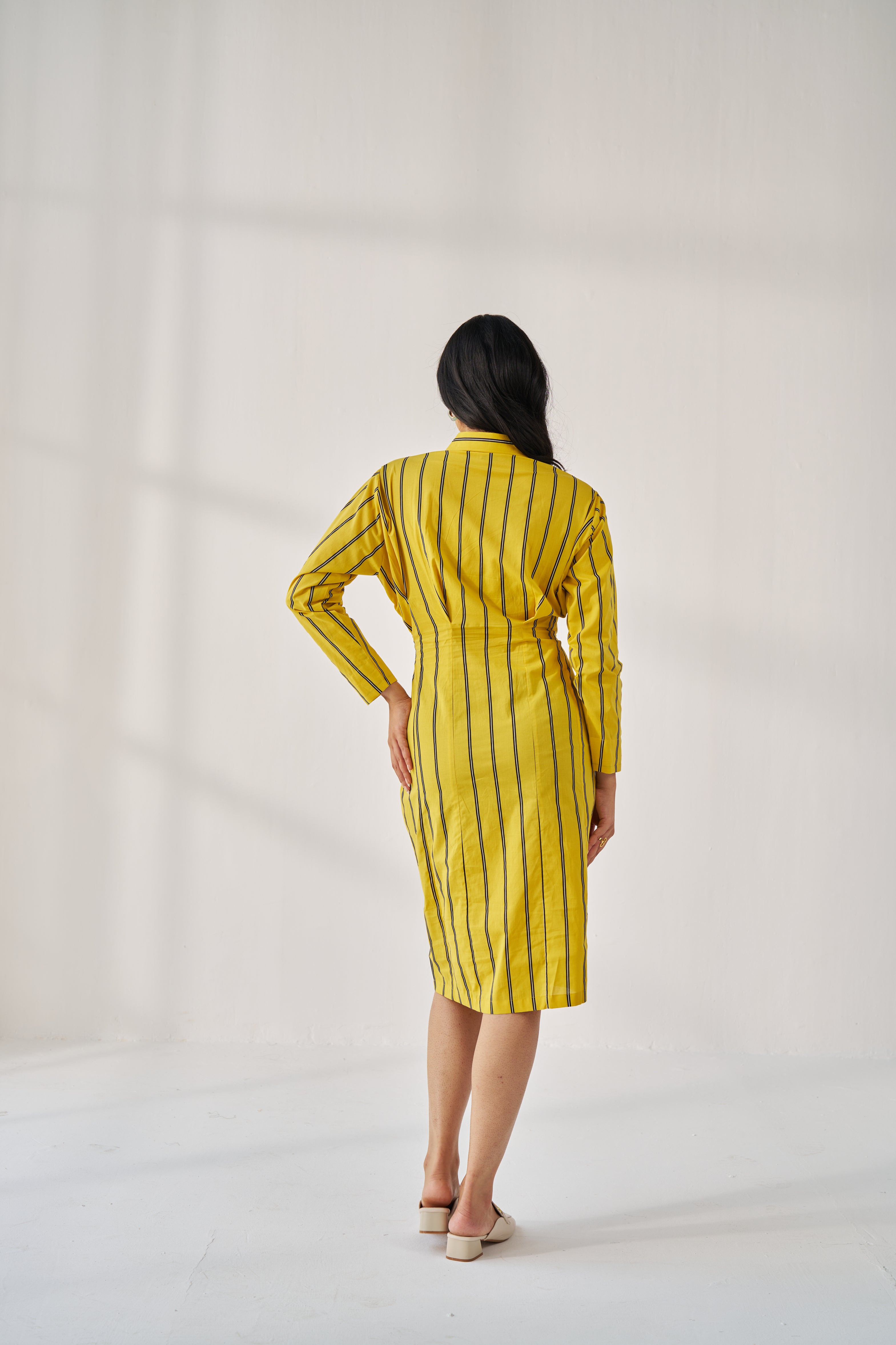 SUNSHINE-YELLOW STRIPE DRESS