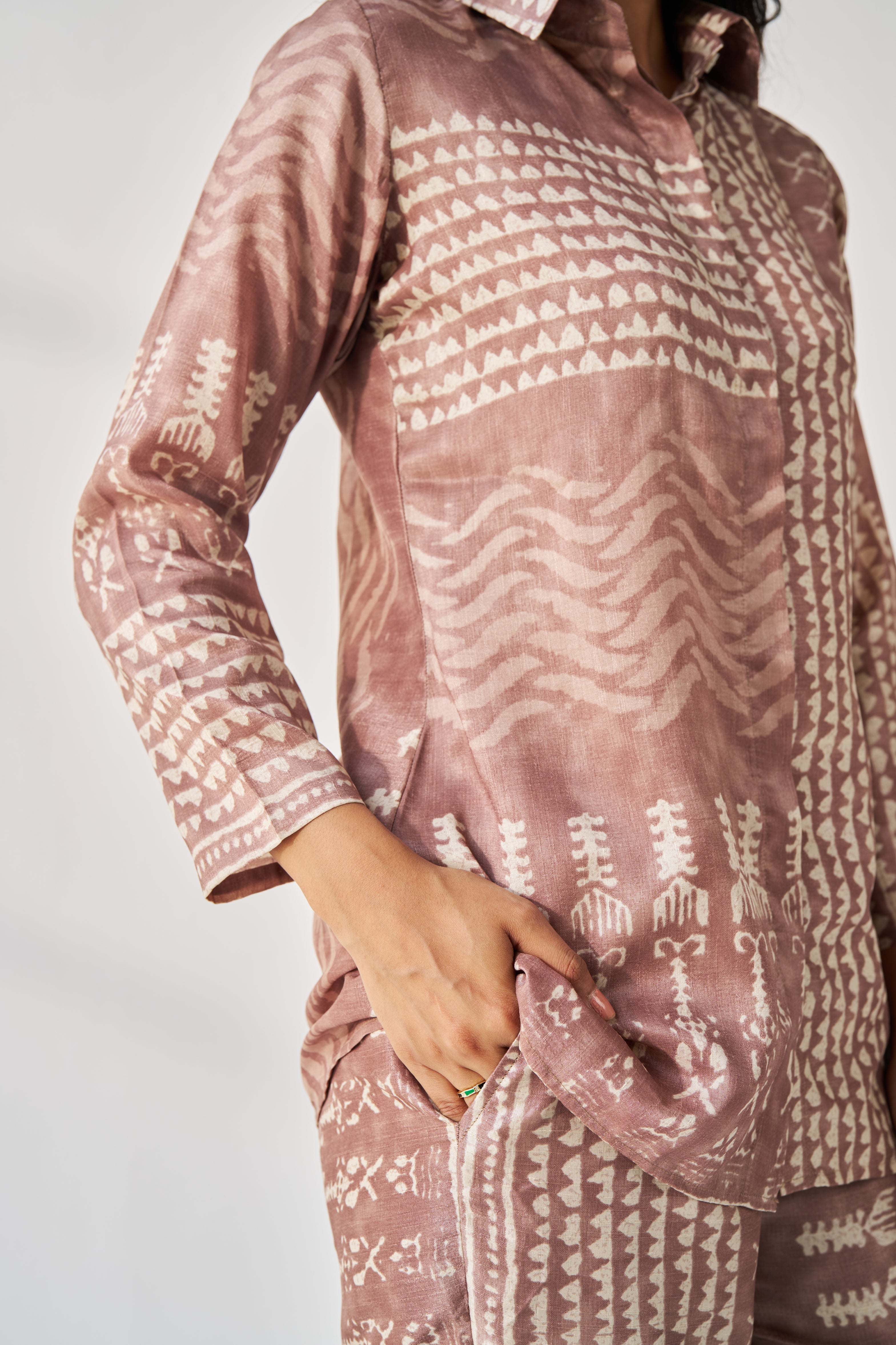 MISS EARTH-CHANDERI TRIBAL PRINT COORD SET
