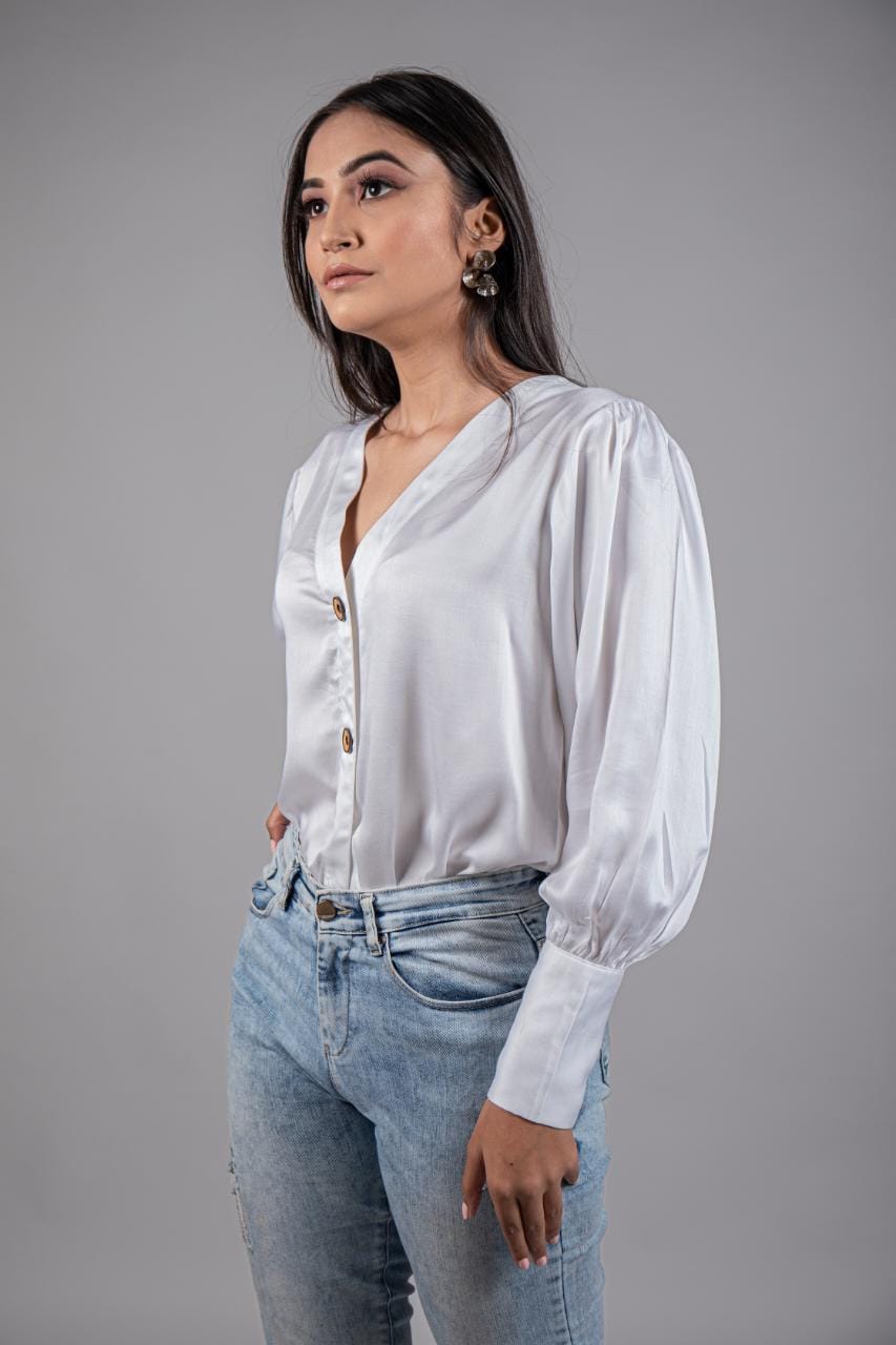 Adaara Imported Cotton V Shaped Neck Shirt - Adaara