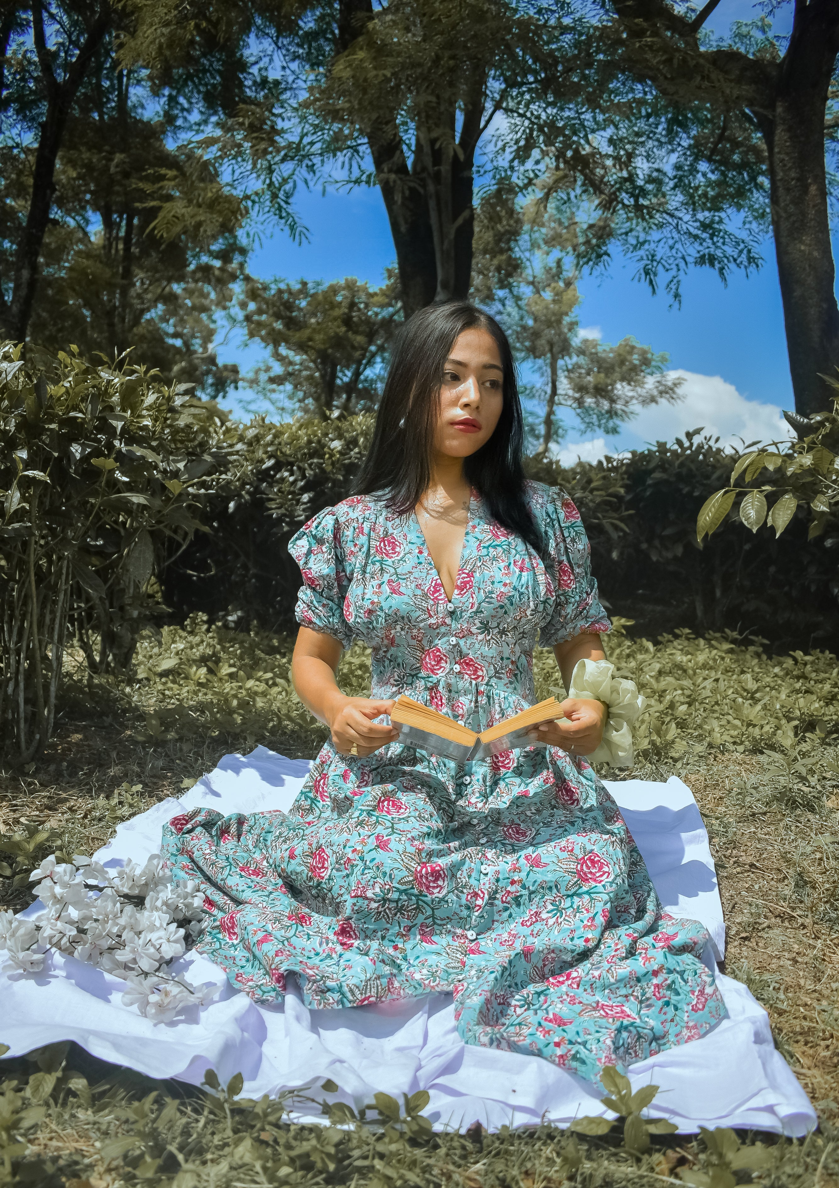 Adaara Blue And Pink Maxi Dress - Adaara