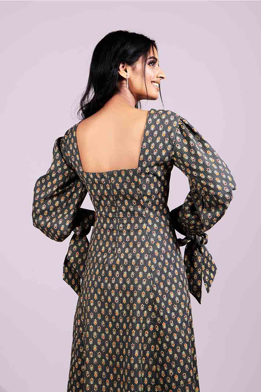 Adaara Cotton Block Print Princess Cut Dress - Adaara