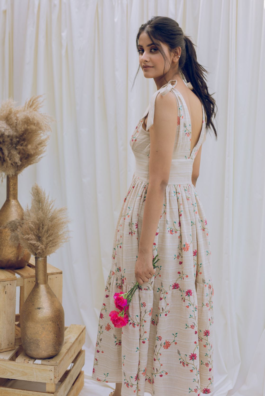 Dawn- In Your Own Backyard Cotton Printed Dress - Adaara