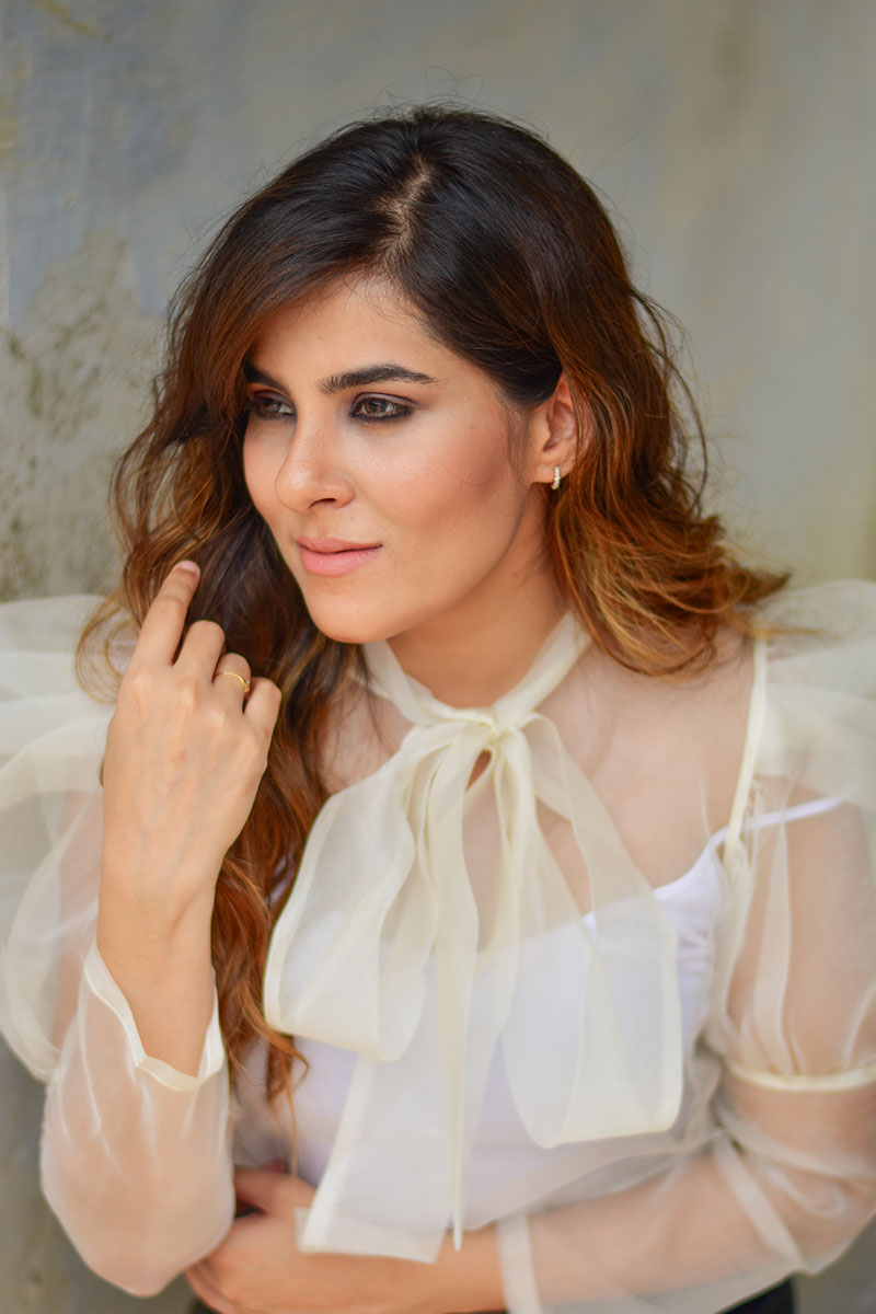 Adaara classy white organza top with knot detailing - Adaara